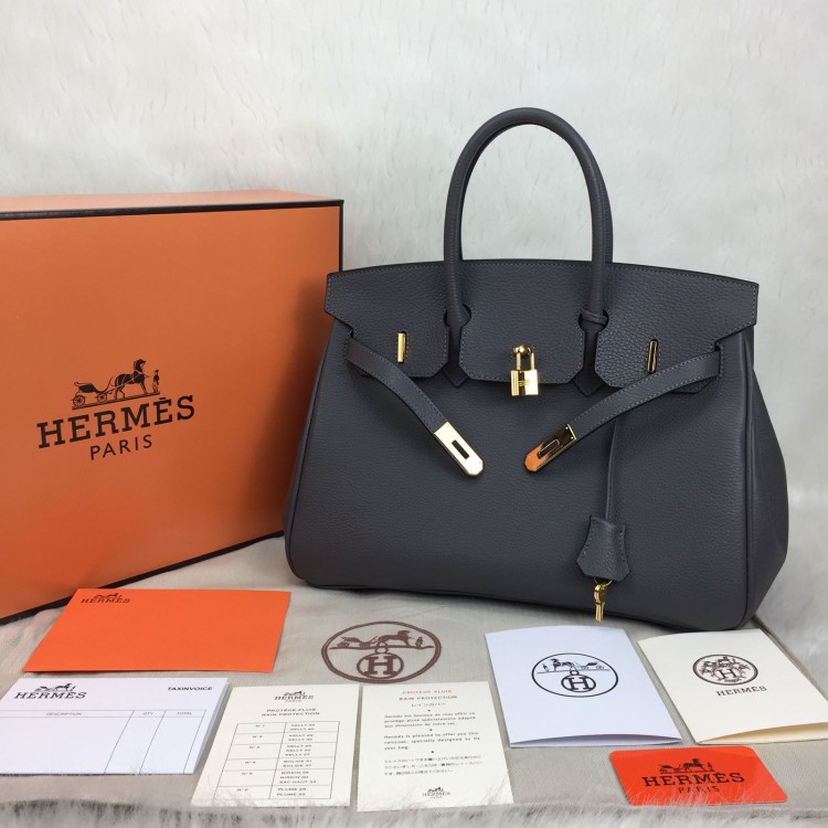 HERMES BİRKİN 35 CM FÜME ALTİN